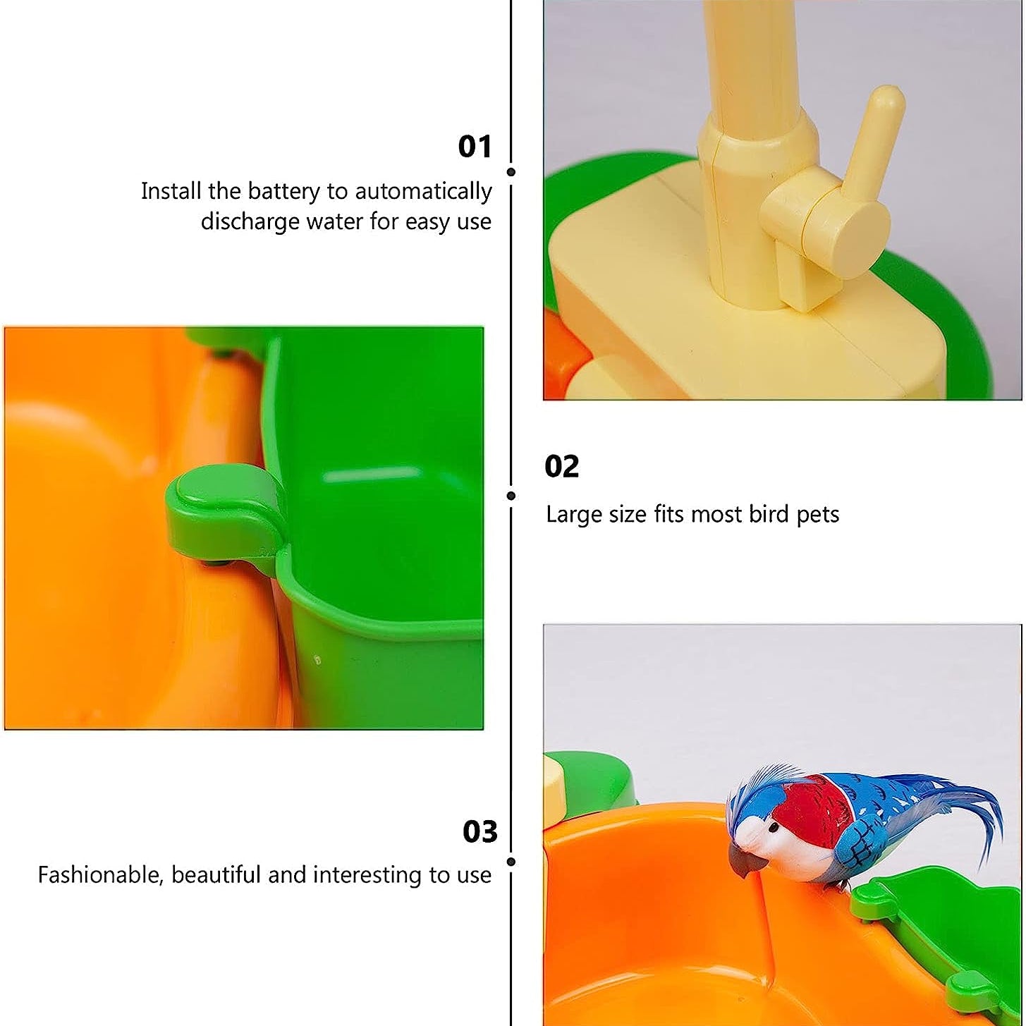 Battery-Free Parrot Bathing Basin, a Bird Shower Device, Automatic Bathing Box for Birdcages, Multifunctional Bird Bathing Tub.
