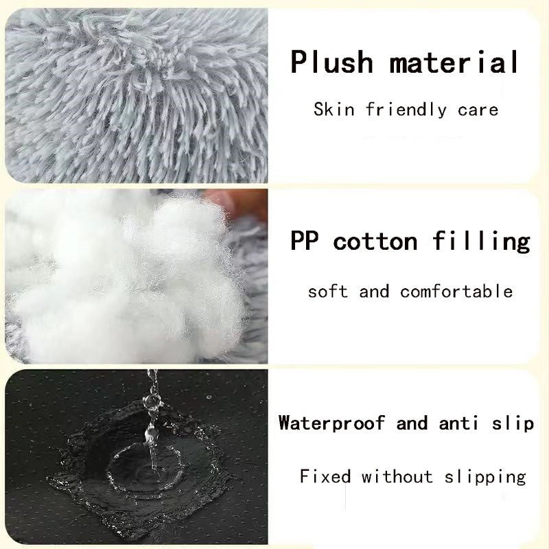 Plush Pet Bed, Donut Dog Bed Round Cat Cushion Bed, Warm Pet Bed For Indoor Dogs & Cats, Soft Comfortable Dog Cushion Bed