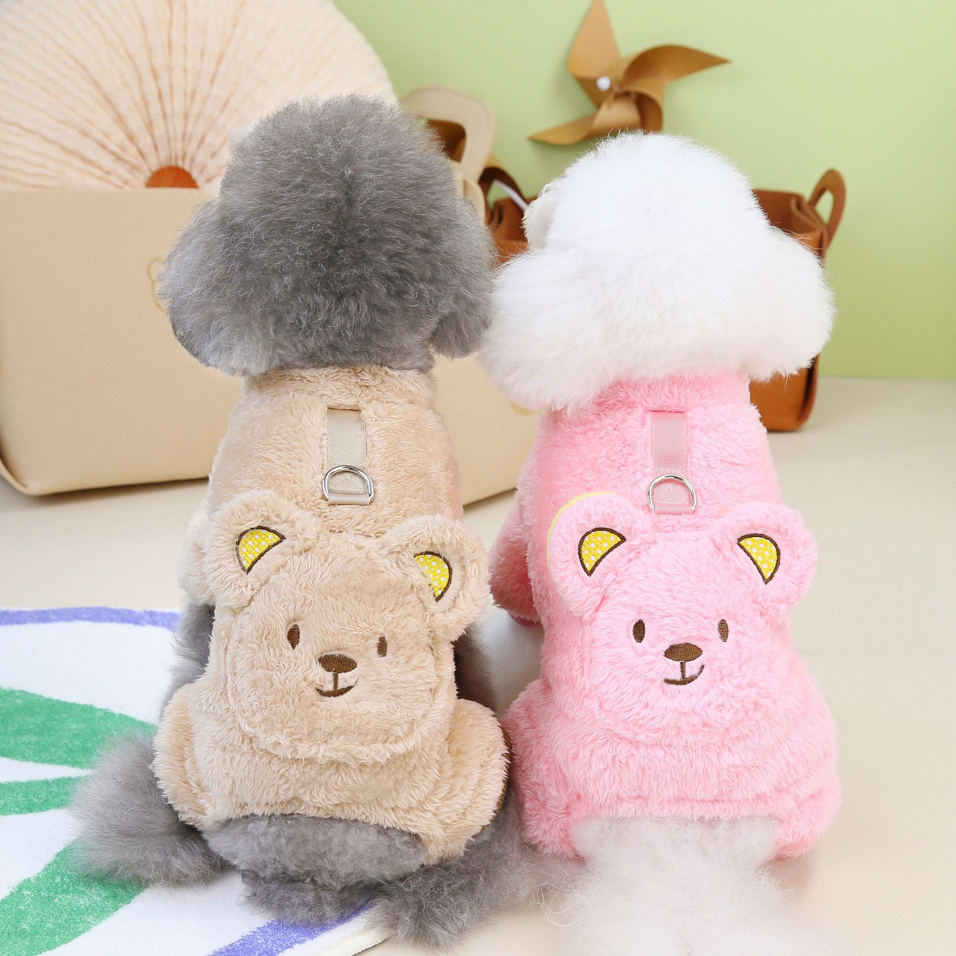 New Thickened Pet Apparel - Warm, Cute Bear Design, Plush Backpack Dog Sweater for Autumn and Winter - Soft, Cozy, and Adorable Dog Jumpsuit