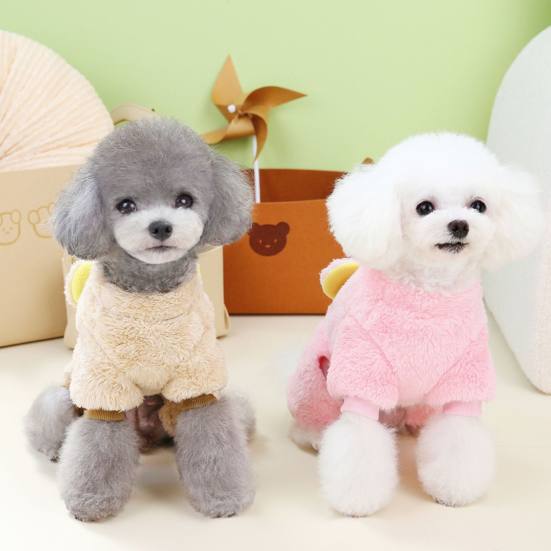 New Thickened Pet Apparel - Warm, Cute Bear Design, Plush Backpack Dog Sweater for Autumn and Winter - Soft, Cozy, and Adorable Dog Jumpsuit
