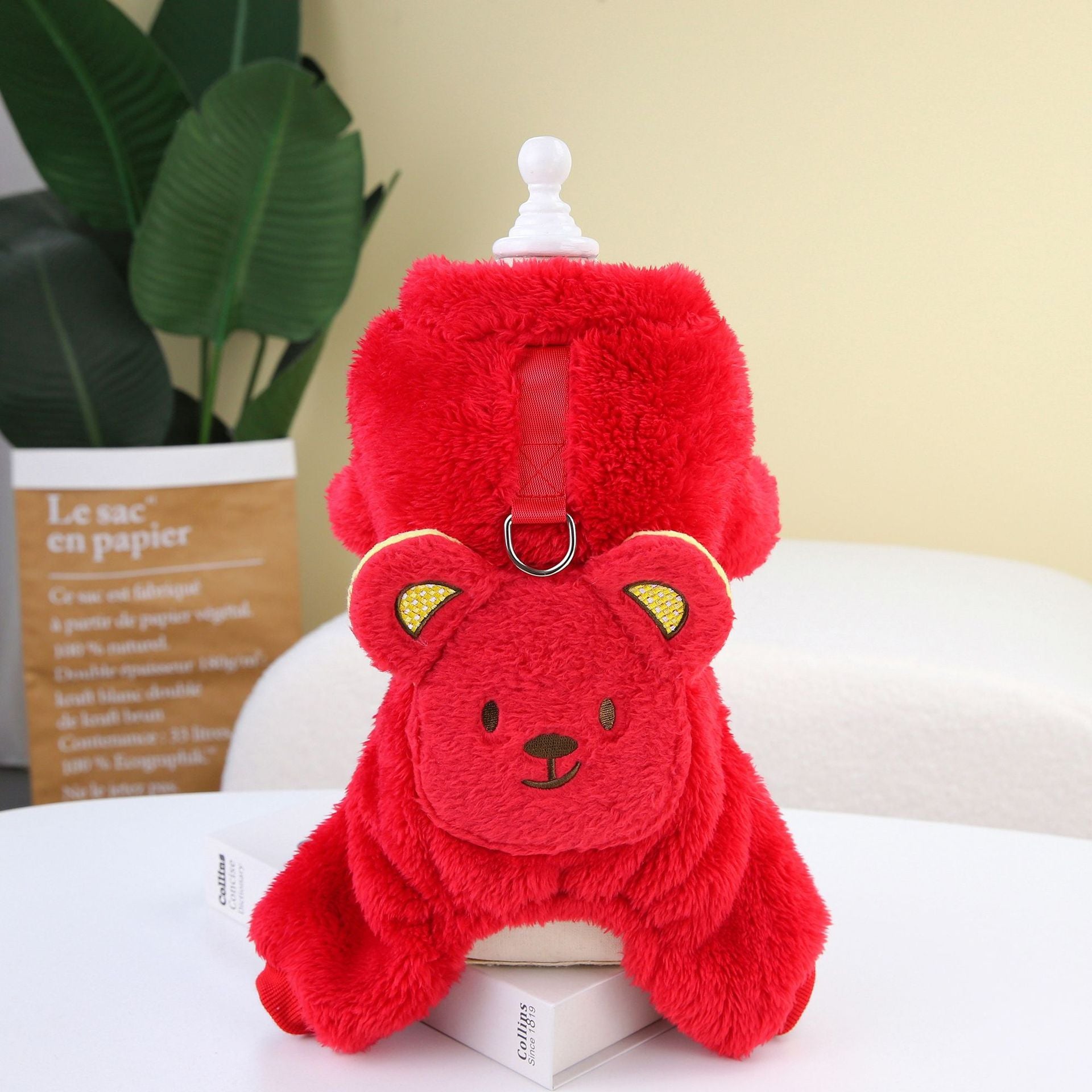 New Thickened Pet Apparel - Warm, Cute Bear Design, Plush Backpack Dog Sweater for Autumn and Winter - Soft, Cozy, and Adorable Dog Jumpsuit
