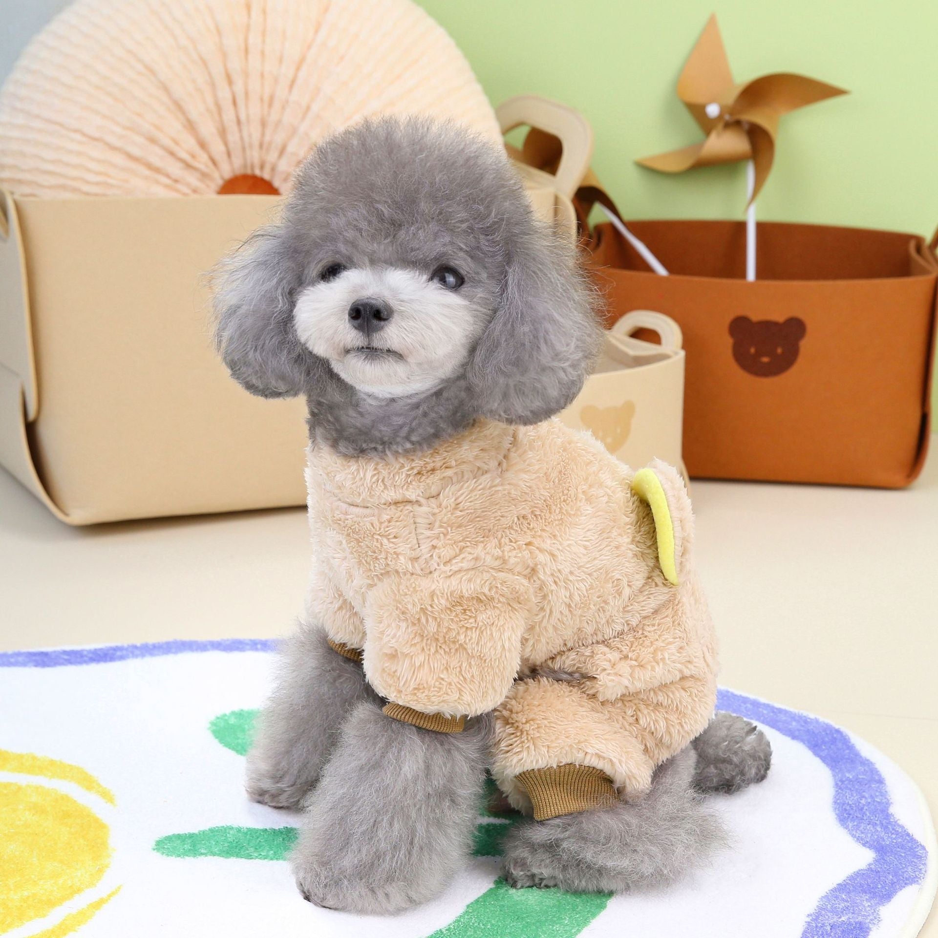 New Thickened Pet Apparel - Warm, Cute Bear Design, Plush Backpack Dog Sweater for Autumn and Winter - Soft, Cozy, and Adorable Dog Jumpsuit