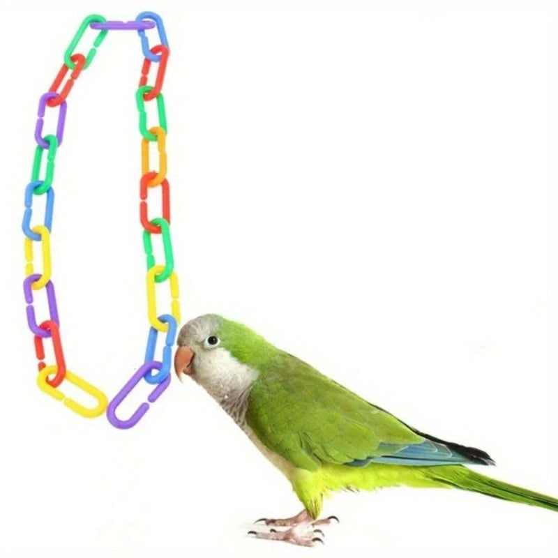 100pcs Colorful Parrot Chew Toys - Durable Plastic C-Shaped Chains, Safe & Entertaining for Birds, 0.59*1.37in Size, Perfect for Parrots, Bird Toys