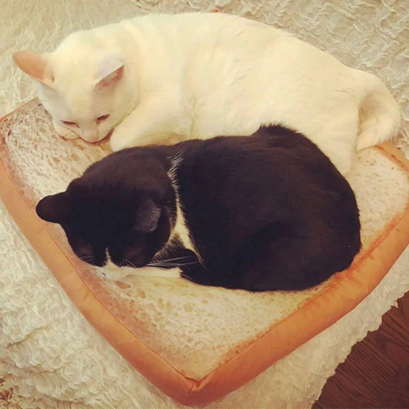 Creative Toast Design Pet Bed, Soft Cat Sleeping Mat For Indoor Cats