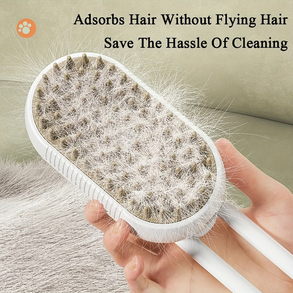 1pc Steamy Cat & Dog Brush - 3-in-1 Massaging Comb with USB Recharge, Hair Removal, and Gentle Pet Grooming - Perfect for Pet Owners and Groomers