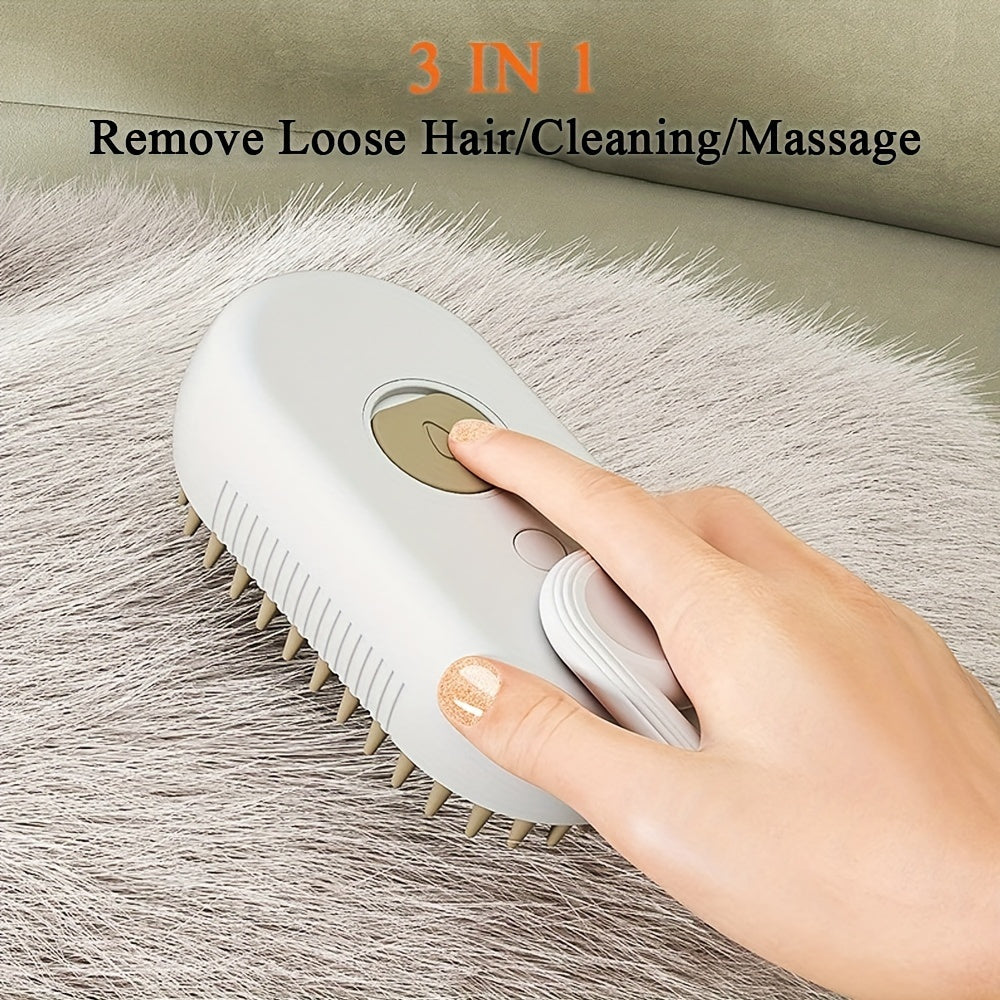 1pc Steamy Cat & Dog Brush - 3-in-1 Massaging Comb with USB Recharge, Hair Removal, and Gentle Pet Grooming - Perfect for Pet Owners and Groomers