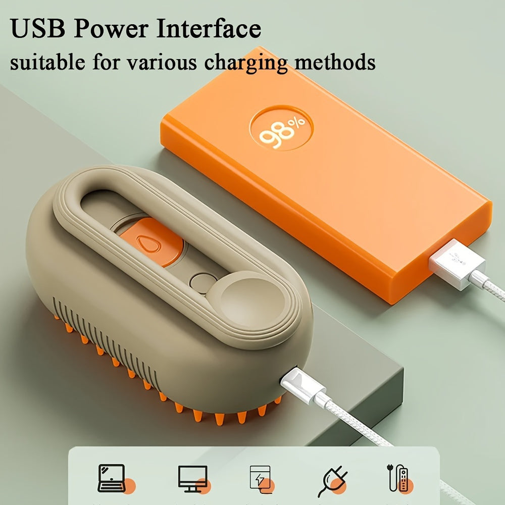 1pc Steamy Cat & Dog Brush - 3-in-1 Massaging Comb with USB Recharge, Hair Removal, and Gentle Pet Grooming - Perfect for Pet Owners and Groomers