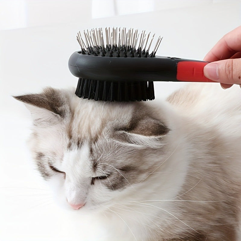 Silicone Dual-Sided Brush - Pet Grooming Tool for Dogs & Cats - Shedding and Dirt Removal