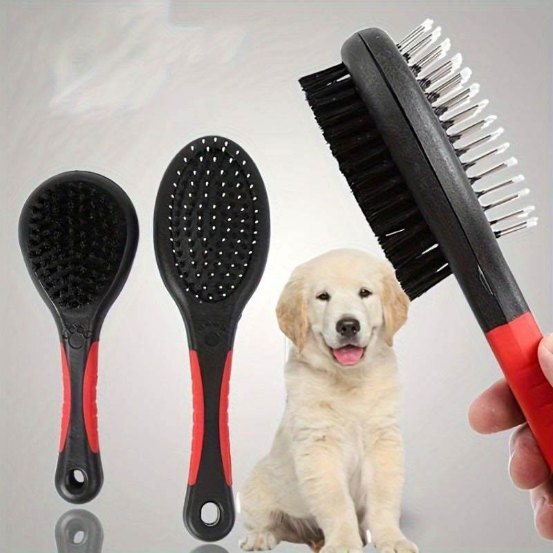 Silicone Dual-Sided Brush - Pet Grooming Tool for Dogs & Cats - Shedding and Dirt Removal