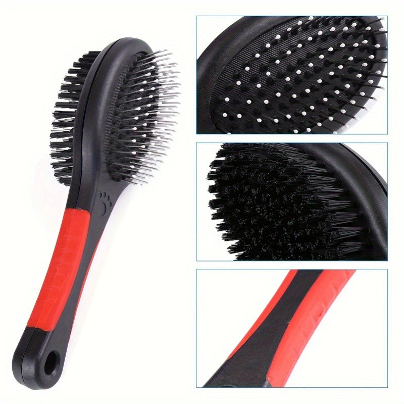 Silicone Dual-Sided Brush - Pet Grooming Tool for Dogs & Cats - Shedding and Dirt Removal