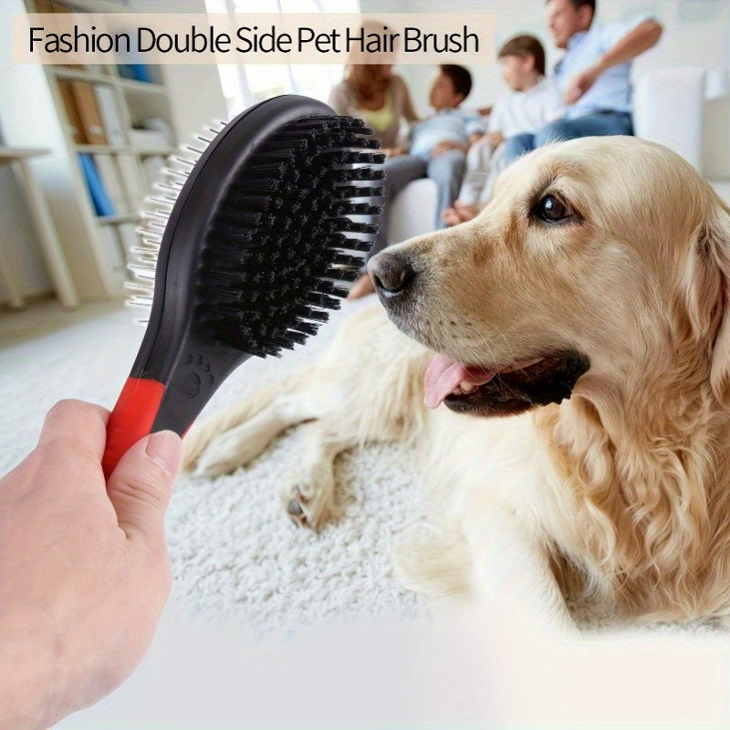 Silicone Dual-Sided Brush - Pet Grooming Tool for Dogs & Cats - Shedding and Dirt Removal