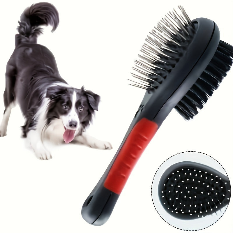 Silicone Dual-Sided Brush - Pet Grooming Tool for Dogs & Cats - Shedding and Dirt Removal