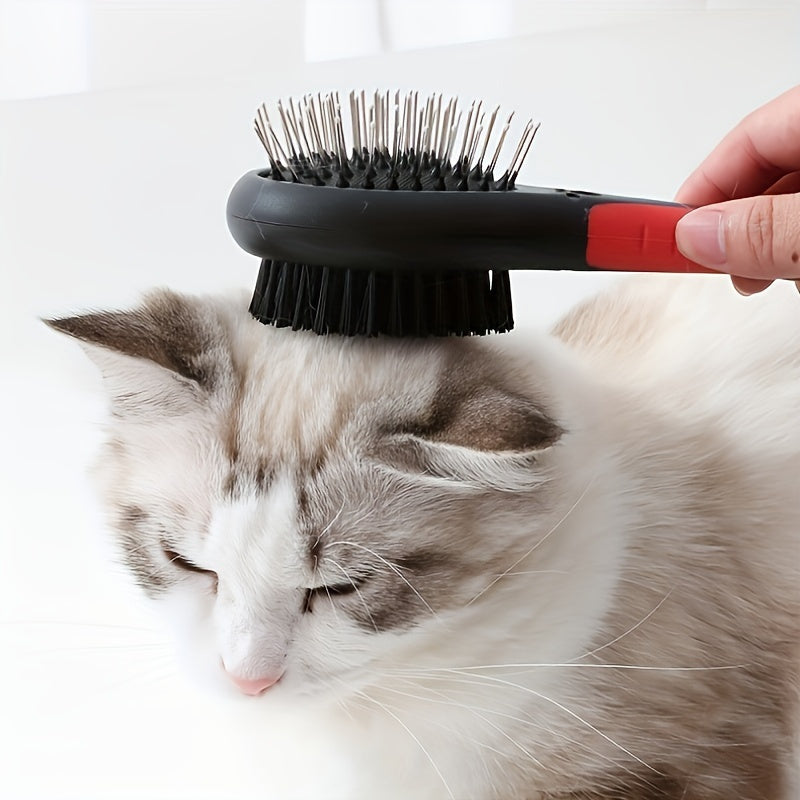 Silicone Dual-Sided Brush - Pet Grooming Tool for Dogs & Cats - Shedding and Dirt Removal