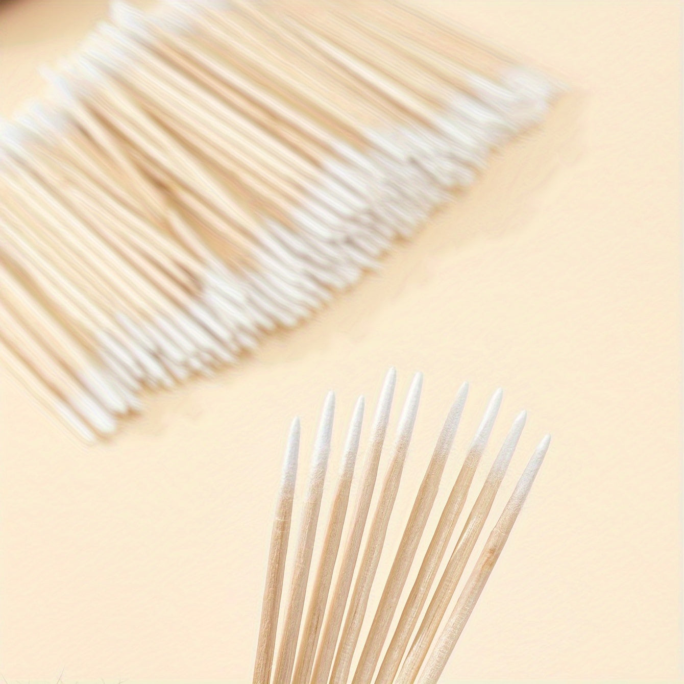 300/100pcs Precision Double Headed Cat Ear Cleaning Cotton Swabs - Multipurpose Pointed Tip Wooden Sticks for Pets, Humans, and Delicate Surfaces - Gentle, Reusable, and Sterilizable