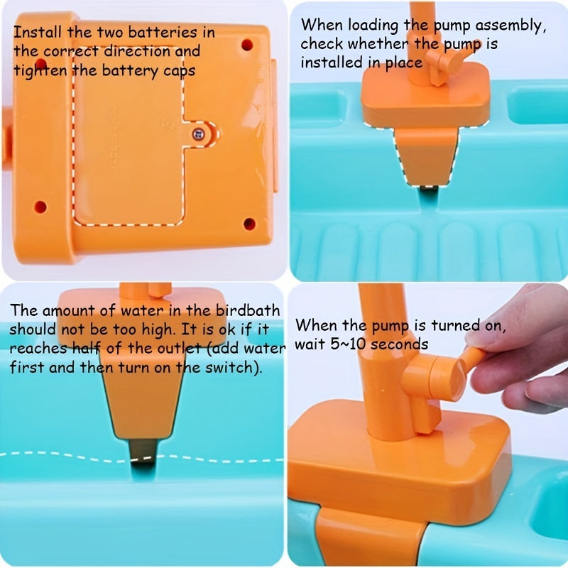 Automatic Parrot Bath Tub With Faucet, Easy Bird Shower Basin, Plastic Bird Feeder For Clean And Happy Birds
