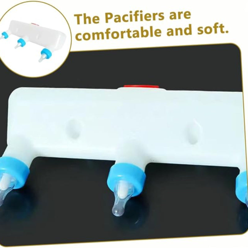 3 Pacifier Small Animal Milk Feeder - No Dripping - Farm Animal Feeding Device - Pet Feeding Bottle - Plastic Material