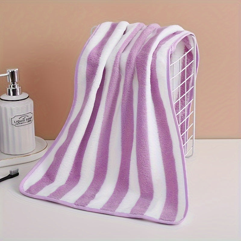 Ultra-Soft Coral Velvet Pet Towel - Striped, Absorbent Bath & Grooming Cloth For Dogs And Cats Dog Bath Accessories Pet Grooming Hammock