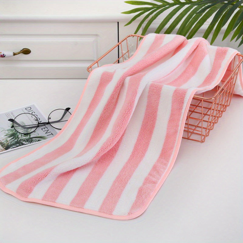 Ultra-Soft Coral Velvet Pet Towel - Striped, Absorbent Bath & Grooming Cloth For Dogs And Cats Dog Bath Accessories Pet Grooming Hammock