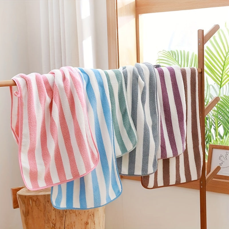 Ultra-Soft Coral Velvet Pet Towel - Striped, Absorbent Bath & Grooming Cloth For Dogs And Cats Dog Bath Accessories Pet Grooming Hammock