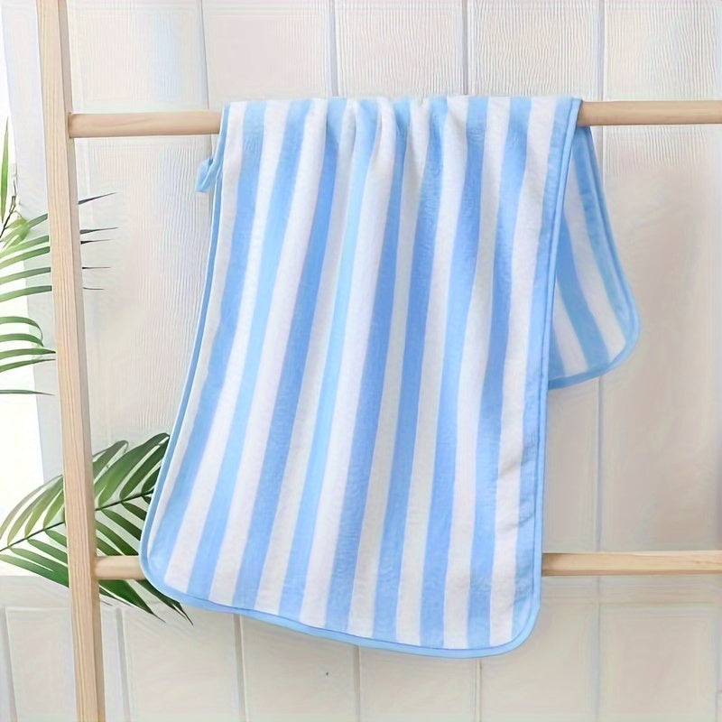 Ultra-Soft Coral Velvet Pet Towel - Striped, Absorbent Bath & Grooming Cloth For Dogs And Cats Dog Bath Accessories Pet Grooming Hammock