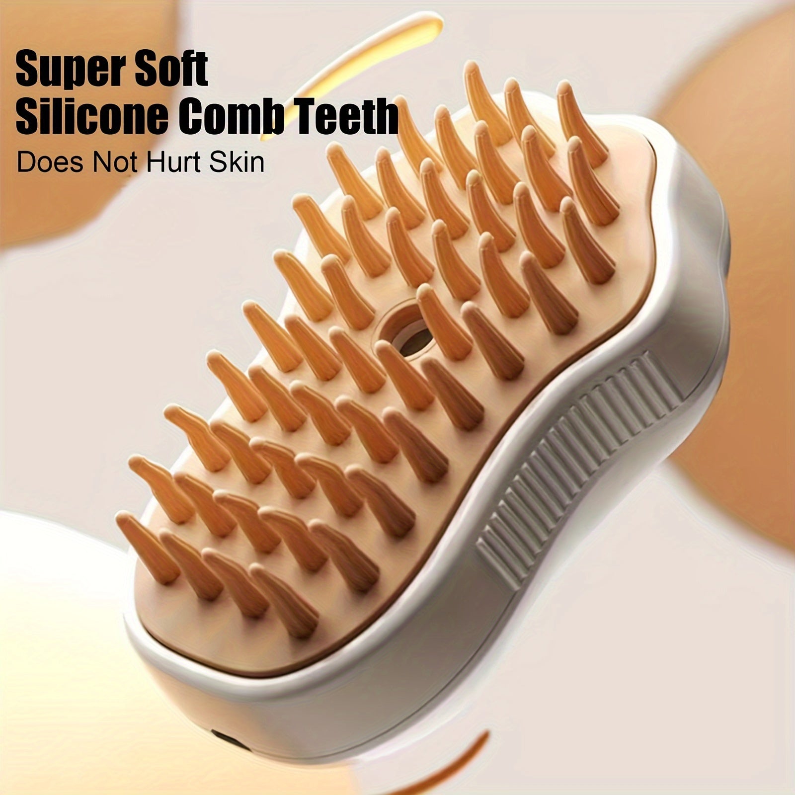 3-in-1 Electric Pet Grooming Brush: Portable, Self-Cleaning Silicone Steam Brush for Cats & Dogs with Massage & Hair Removal