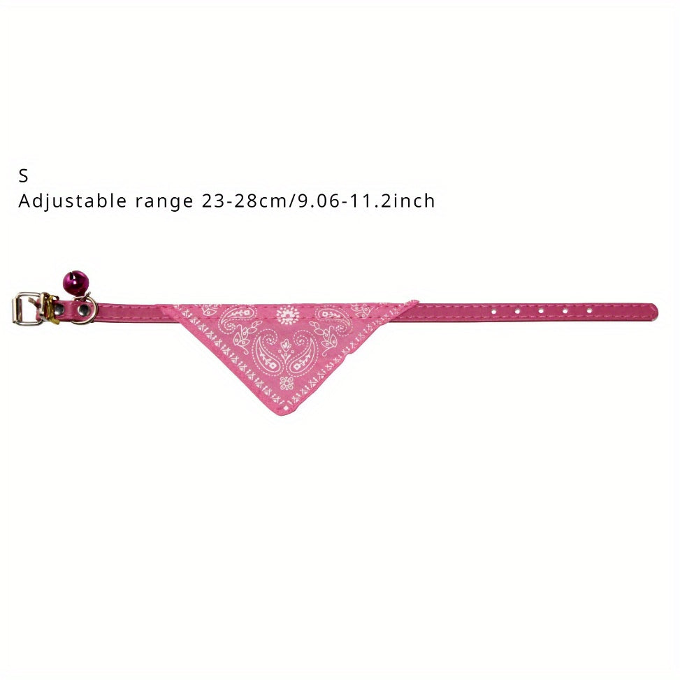 Fashionable Slip Martingale Pet Collar - Adjustable Cotton with Striped Bandana - Safe, Comfortable & Durable for Dogs & Cats (Multiple Colors)