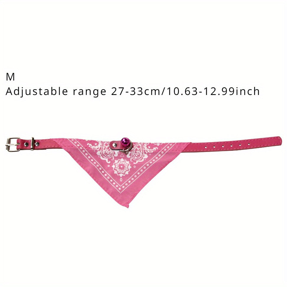 Fashionable Slip Martingale Pet Collar - Adjustable Cotton with Striped Bandana - Safe, Comfortable & Durable for Dogs & Cats (Multiple Colors)
