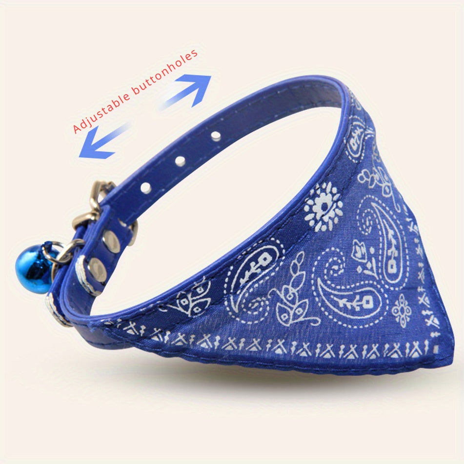 Fashionable Slip Martingale Pet Collar - Adjustable Cotton with Striped Bandana - Safe, Comfortable & Durable for Dogs & Cats (Multiple Colors)