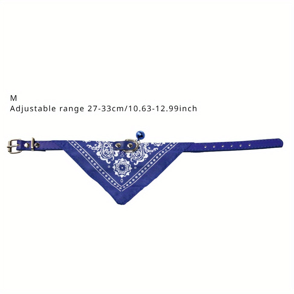 Fashionable Slip Martingale Pet Collar - Adjustable Cotton with Striped Bandana - Safe, Comfortable & Durable for Dogs & Cats (Multiple Colors)
