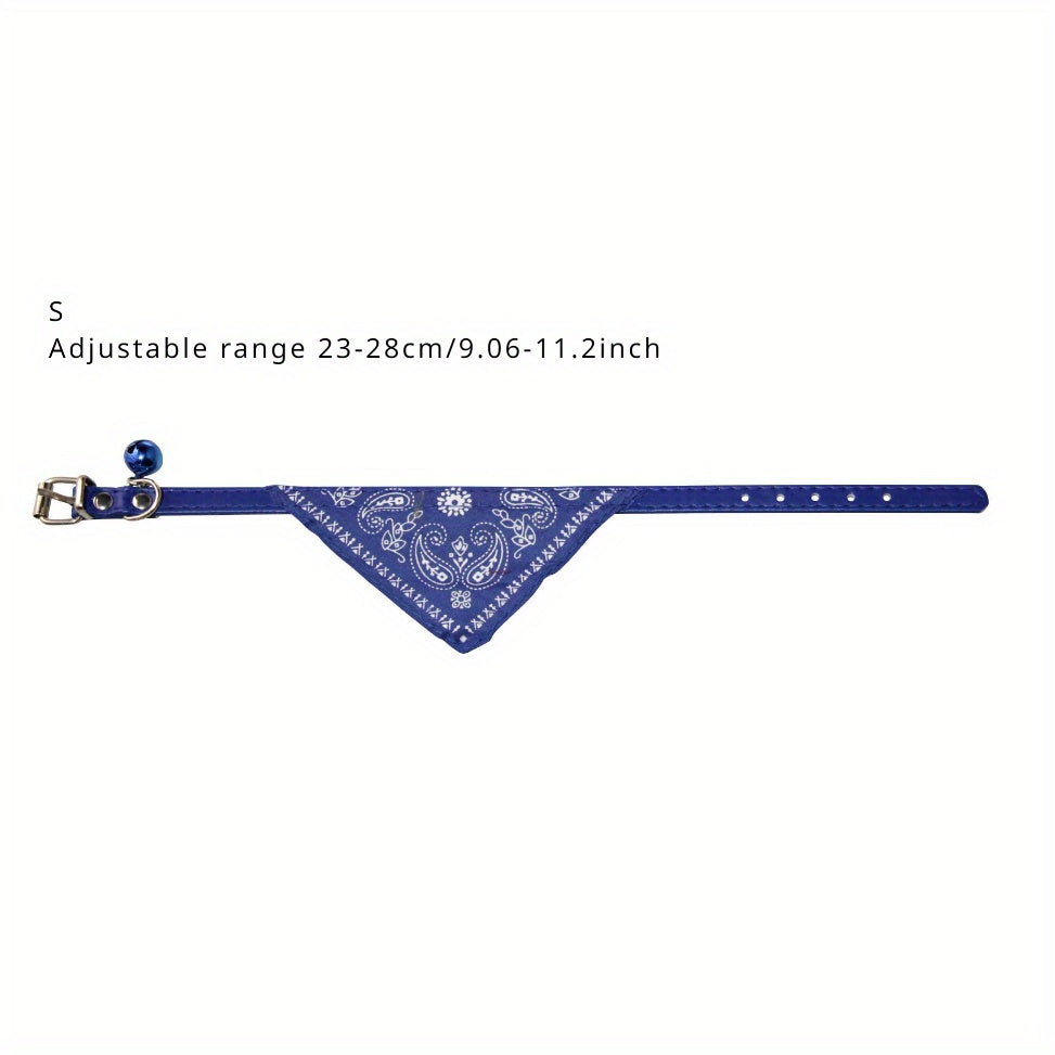 Fashionable Slip Martingale Pet Collar - Adjustable Cotton with Striped Bandana - Safe, Comfortable & Durable for Dogs & Cats (Multiple Colors)