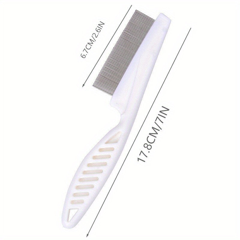 Stainless Steel Pet Grooming Brush for Small Animals - Gentle Deshedding Comb & Flea Remover, Ideal for Rabbits, Hamsters, Guinea Pigs - Durable, Rustproof Design