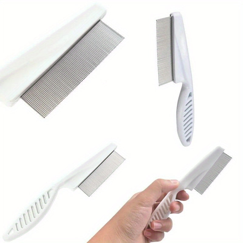 Stainless Steel Pet Grooming Brush for Small Animals - Gentle Deshedding Comb & Flea Remover, Ideal for Rabbits, Hamsters, Guinea Pigs - Durable, Rustproof Design