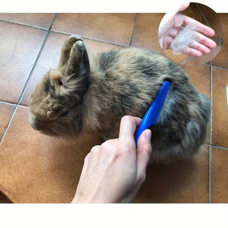 Stainless Steel Pet Grooming Brush for Small Animals - Gentle Deshedding Comb & Flea Remover, Ideal for Rabbits, Hamsters, Guinea Pigs - Durable, Rustproof Design