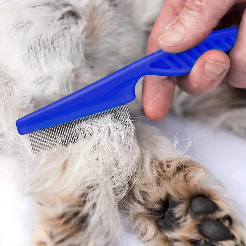 Stainless Steel Pet Grooming Brush for Small Animals - Gentle Deshedding Comb & Flea Remover, Ideal for Rabbits, Hamsters, Guinea Pigs - Durable, Rustproof Design