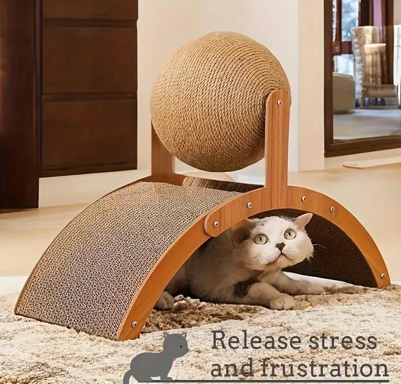 Sisal Cat Scratching Ball, Cat Scratcher Toy, Cat Scratch Board, Wear Resistant Indoor Cats Toy, Interactive Pet Toy-Valentines day