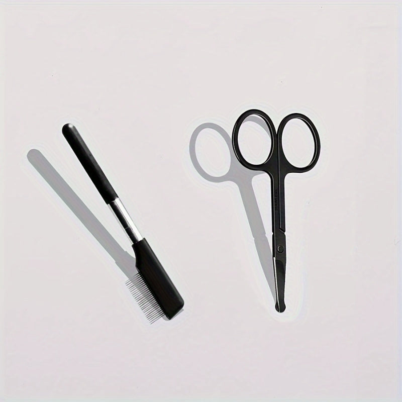 Pet Grooming Kit: Tear Stain Remover Comb & Hair Trimming Scissors - Ambidextrous, Ideal for Dogs and Cats