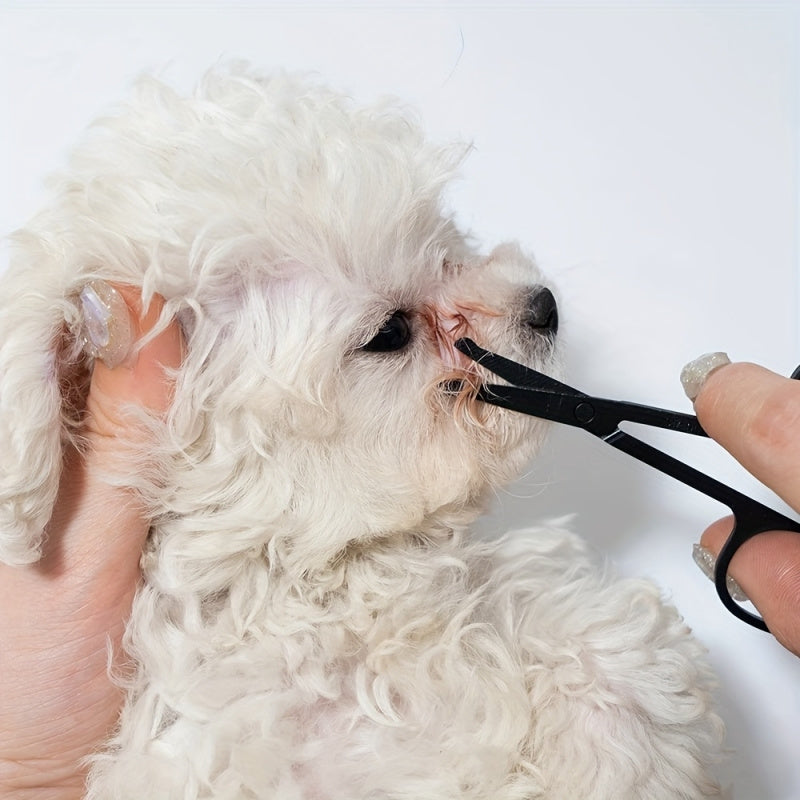 Pet Grooming Kit: Tear Stain Remover Comb & Hair Trimming Scissors - Ambidextrous, Ideal for Dogs and Cats