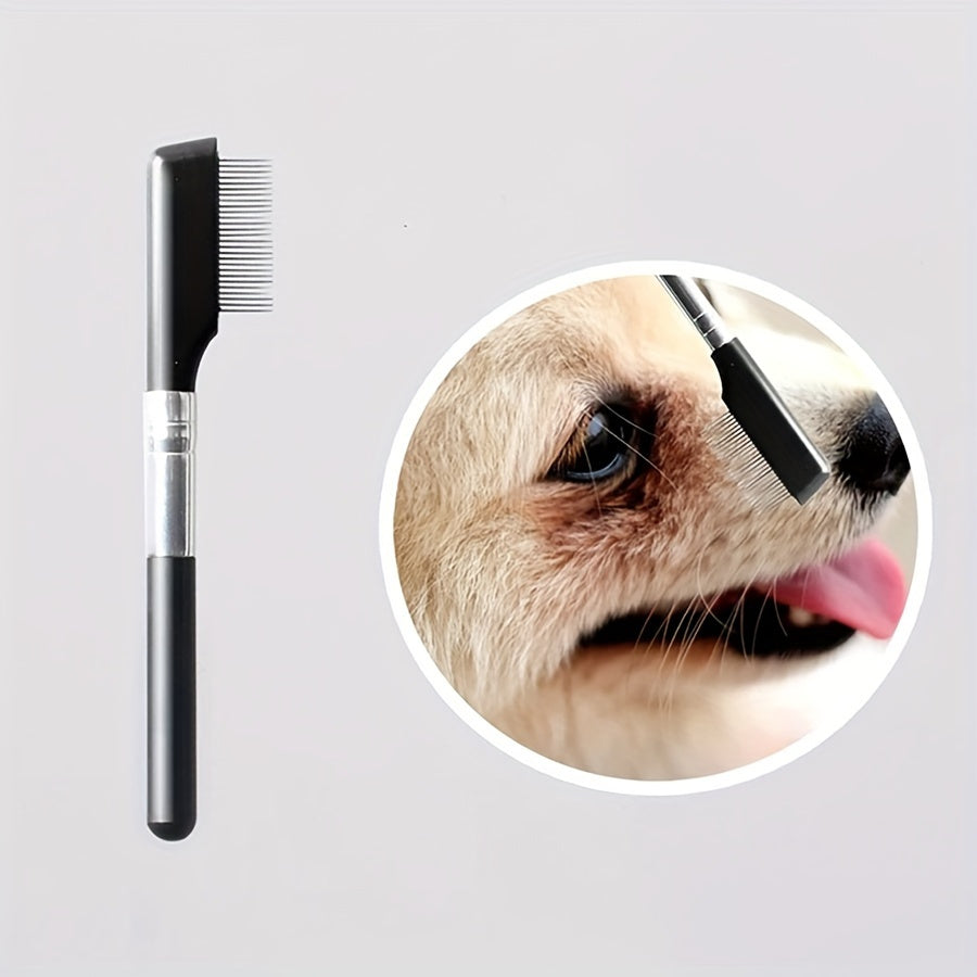 Pet Grooming Kit: Tear Stain Remover Comb & Hair Trimming Scissors - Ambidextrous, Ideal for Dogs and Cats
