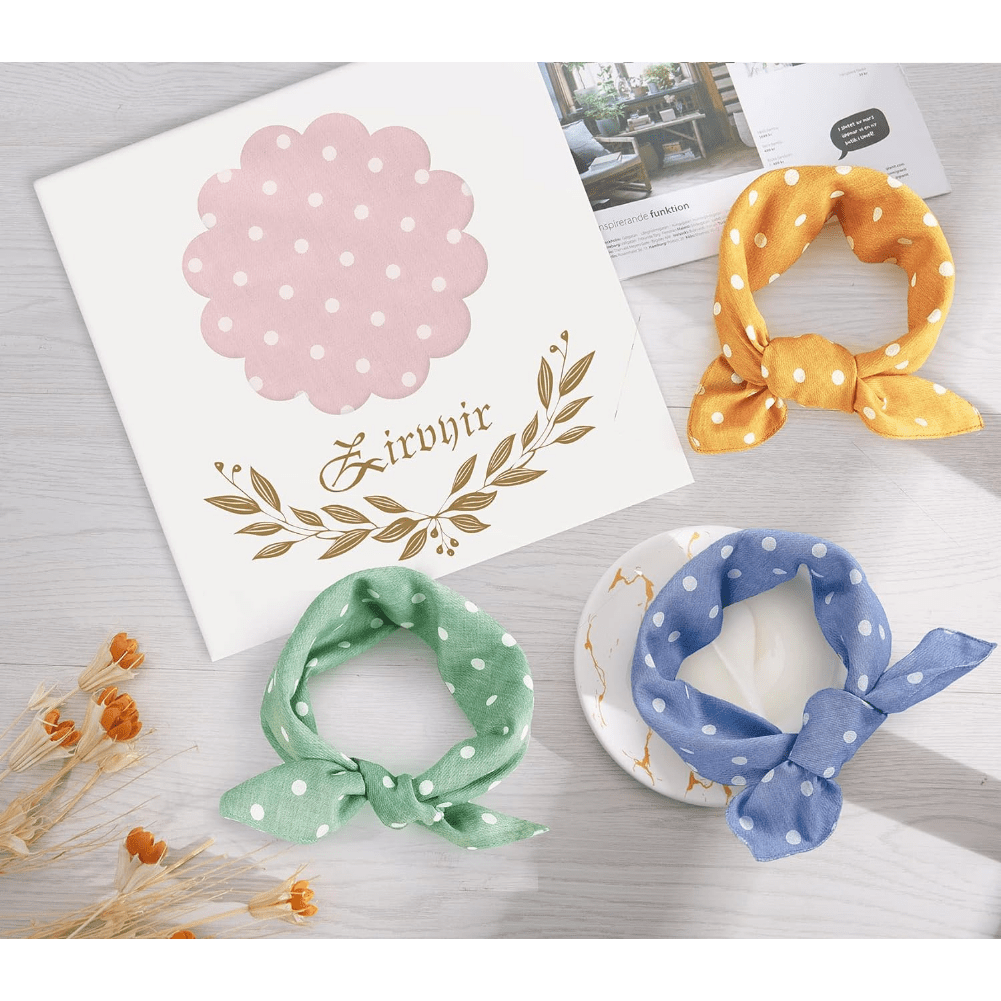 4Pcs Adorable Cotton Bandanas for Dogs - Washable, Soft, Stylish Scarf Bowties Collar Square Bib for Puppies Kittens - Perfect Pet Accessories
