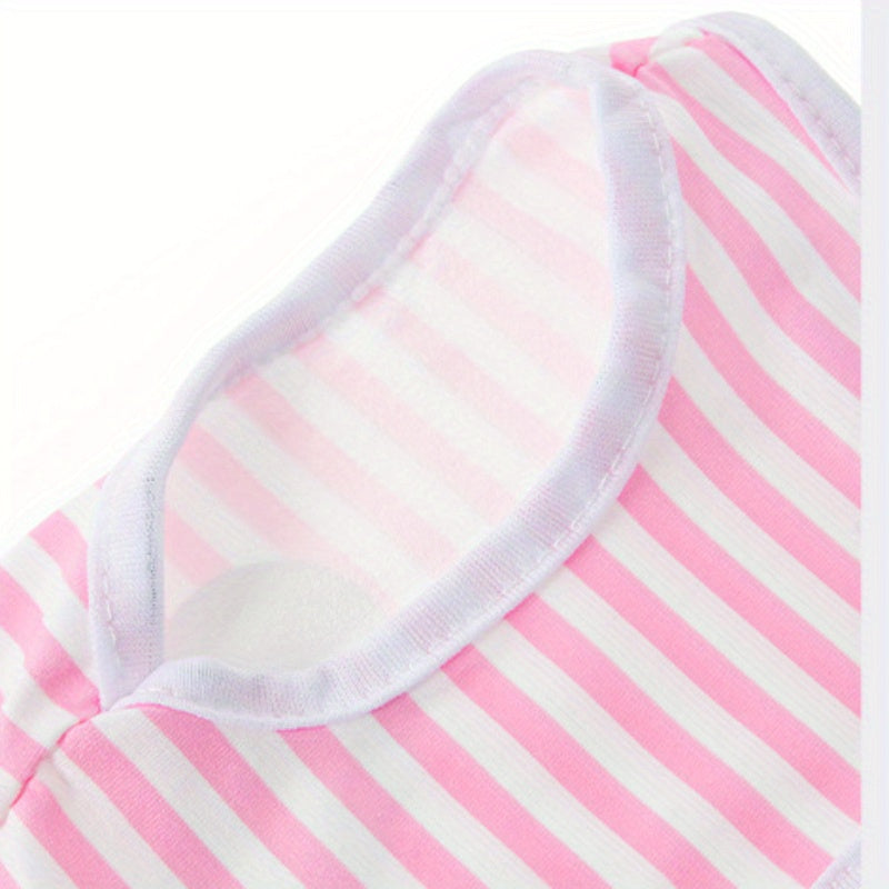 6pcs Adorable Cartoon Character Print Pet Apparel - Shirts for Small and Medium Dogs and Cats with Breathable Striped Vest T-Shirt Design, Comfortable Wear for Everyday Use
