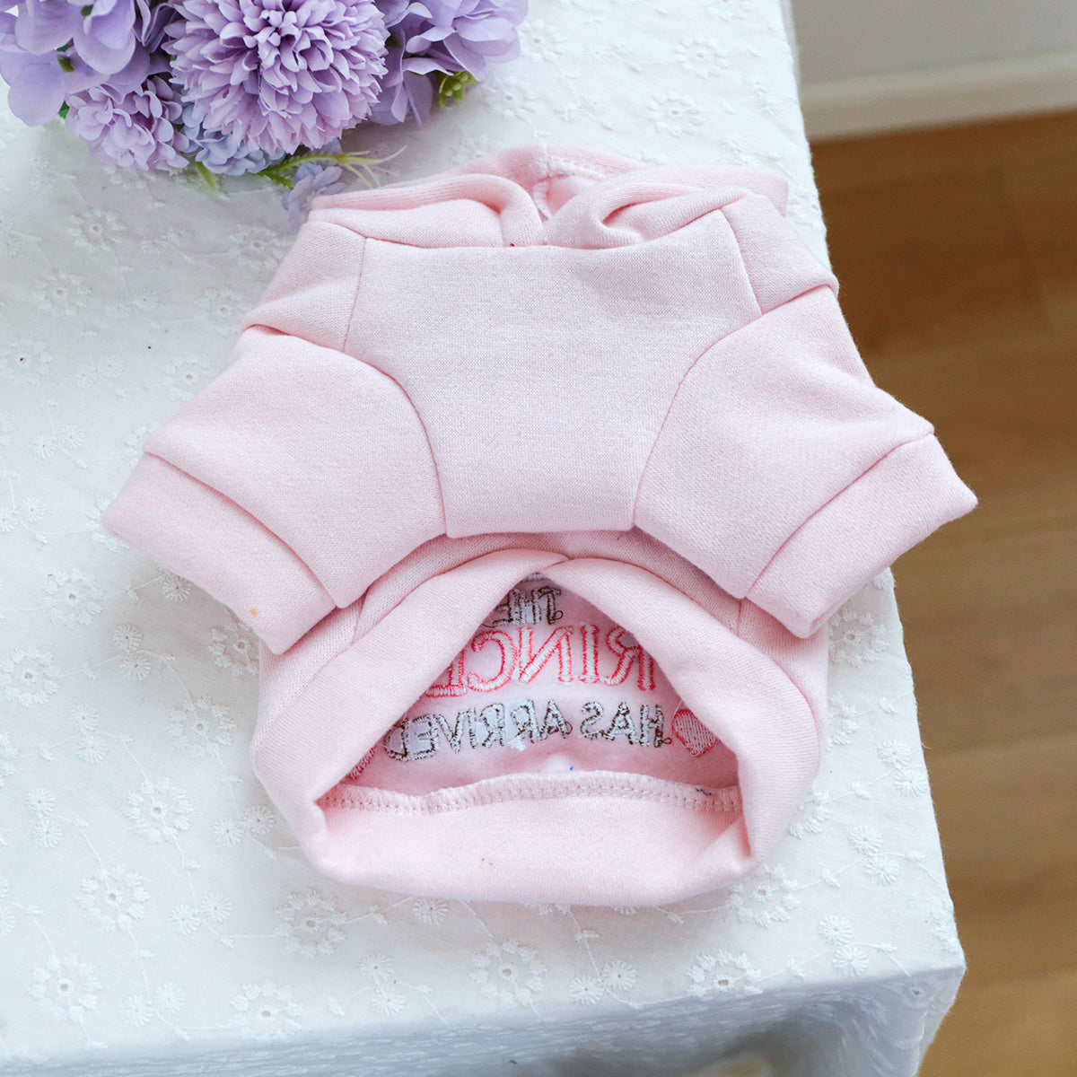 Princess-Themed Hoodie for Pets, 100% Polyester, All-Season Knit Fabric Dog Hooded Sweatshirt, Pullover Design, with Hand Wash Only, for Small Breeds, Ideal Christmas Gift