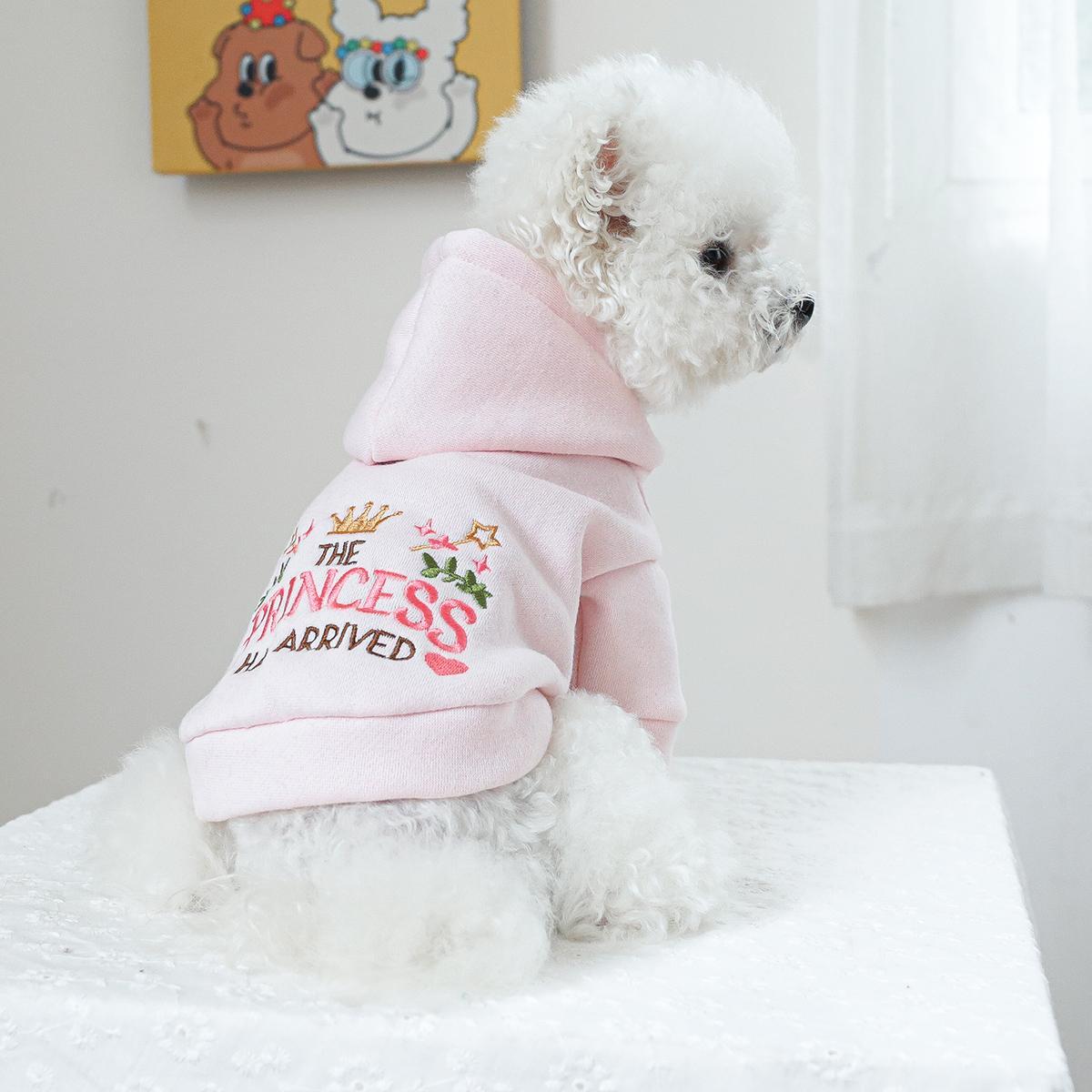 Princess-Themed Hoodie for Pets, 100% Polyester, All-Season Knit Fabric Dog Hooded Sweatshirt, Pullover Design, with Hand Wash Only, for Small Breeds, Ideal Christmas Gift
