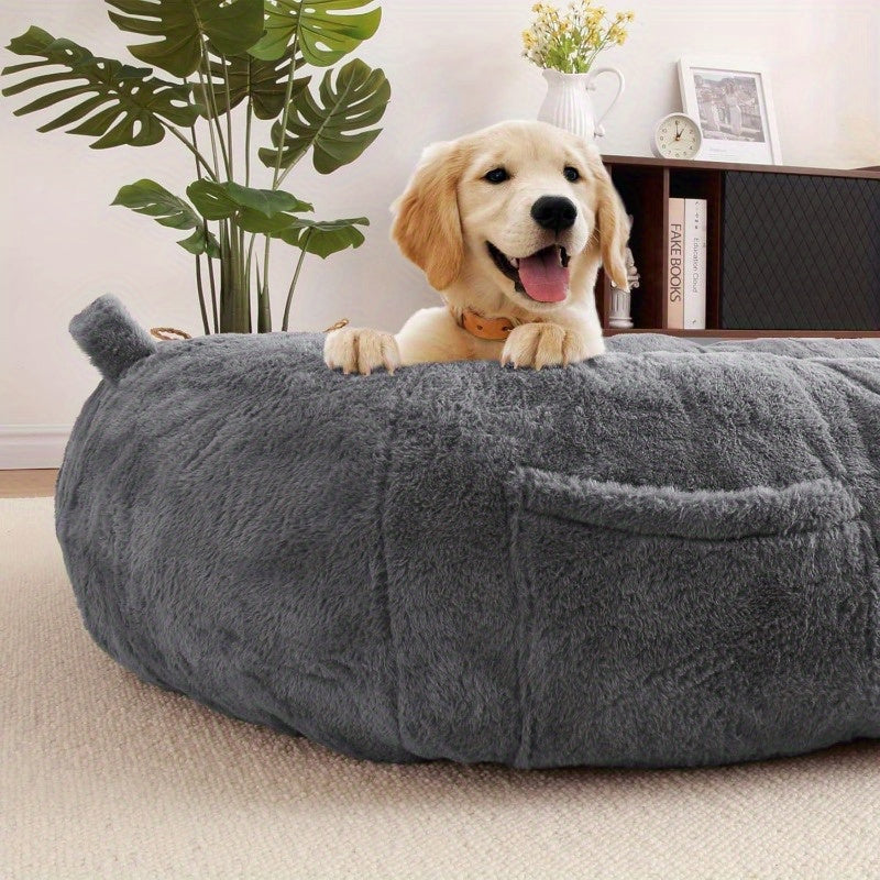 MERXENG Human Size Dog Bed for Adult People, 71"x43.3"x10" Large Dog Bed for Men and Women, Washable Giant Dog Bed for Pets and All People, Anti Slip Human Dog Bed with Storage Pocket