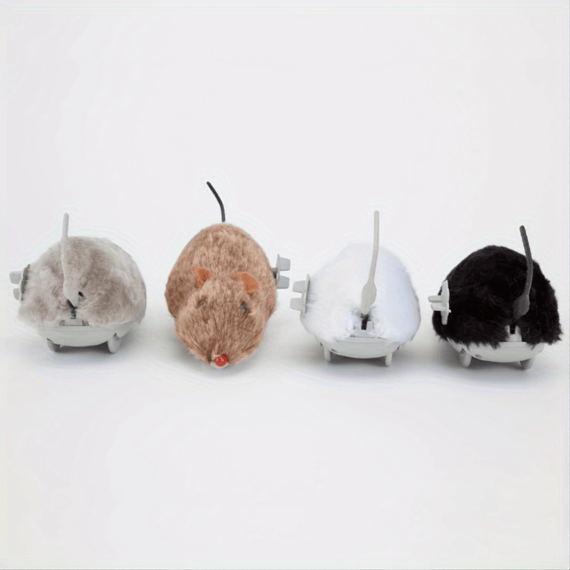 1pc Plush Wind-Up Mouse Toy for Small Dog and Cat Play - Clockwork Mechanism, No Batteries Needed, Interactive Pet Toy with Realistic Movement