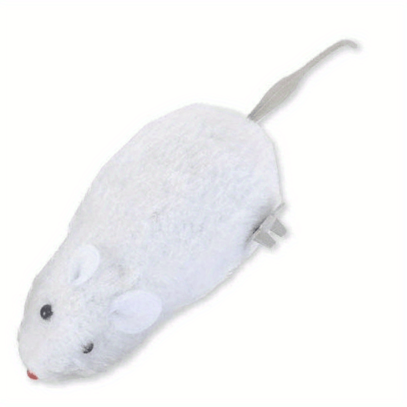 1pc Plush Wind-Up Mouse Toy for Small Dog and Cat Play - Clockwork Mechanism, No Batteries Needed, Interactive Pet Toy with Realistic Movement