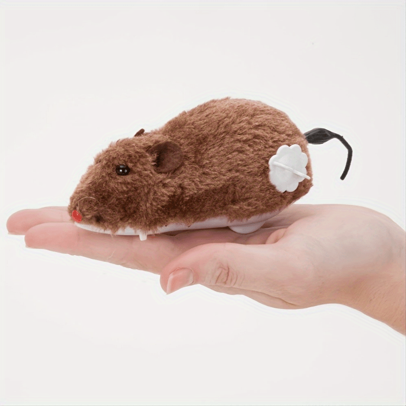 1pc Plush Wind-Up Mouse Toy for Small Dog and Cat Play - Clockwork Mechanism, No Batteries Needed, Interactive Pet Toy with Realistic Movement