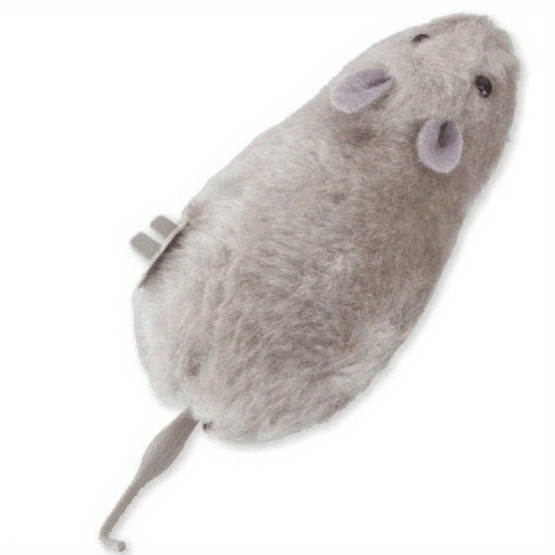 1pc Plush Wind-Up Mouse Toy for Small Dog and Cat Play - Clockwork Mechanism, No Batteries Needed, Interactive Pet Toy with Realistic Movement