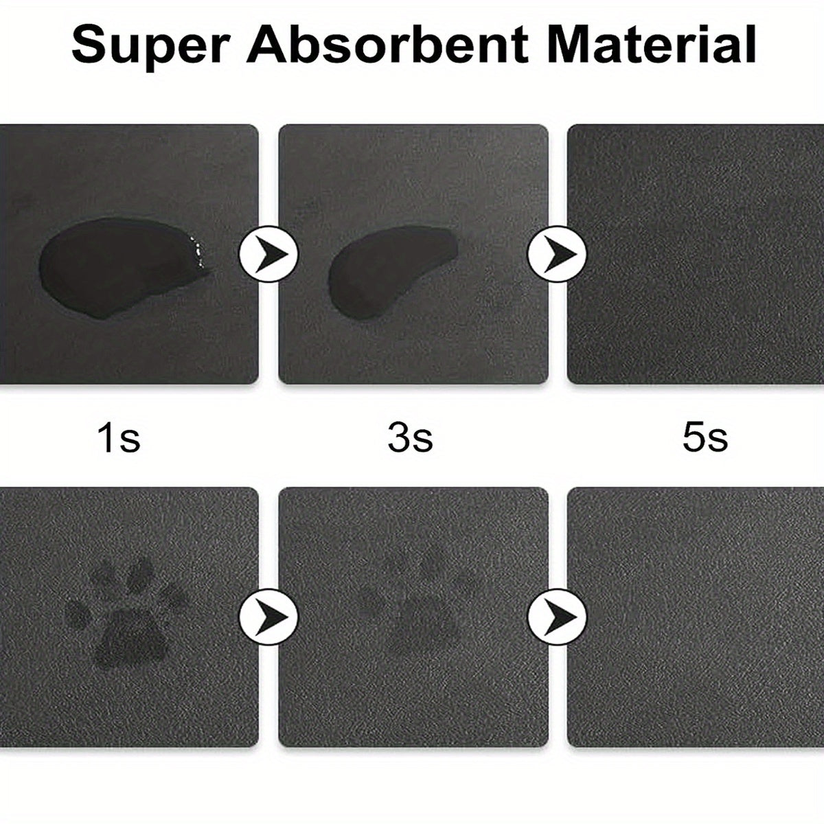 1pc Wooden Board Cat Footprint Pet Feeding Mat, Polyester Material Pet Feeding Floor Mat, Non-slip Quick-drying Absorbent Floor Mat, Cat Dog Food and Water Bowl Mat, Dog Water Dispenser Mat, Cat Dog Accessories Pet Supplies,