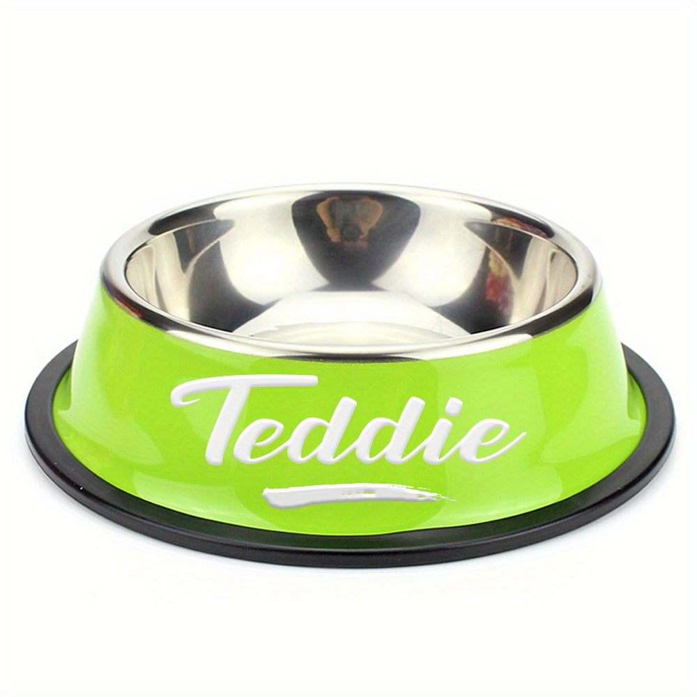 Personalized Anti Slip Stainless Steel Pet Bowl with Custom Name - Perfect for Cats And Dogs, Perfect for Food And Water Supply