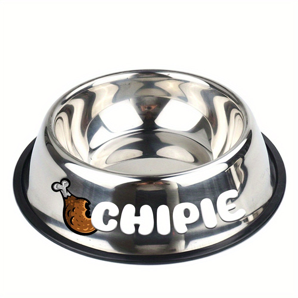 Personalized Anti Slip Stainless Steel Pet Bowl with Custom Name - Perfect for Cats And Dogs, Perfect for Food And Water Supply